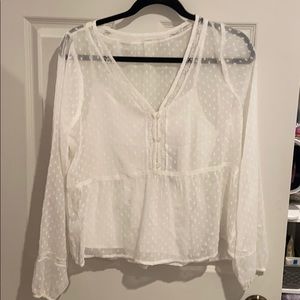 White blouse with built in tank top